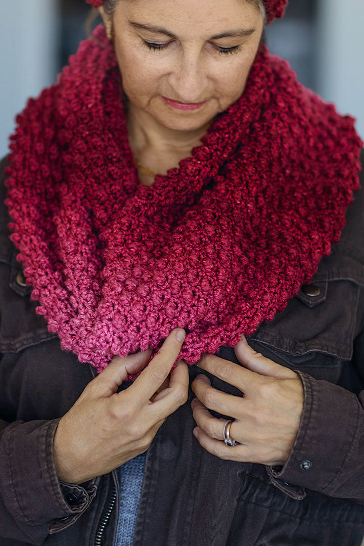 Cranberry Harvest Crochet Cowl and Headband Pattern