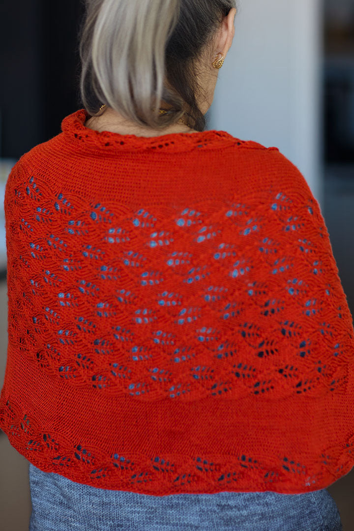 Vibrant Leaves Leaf Lace Wrap Knitting Pattern